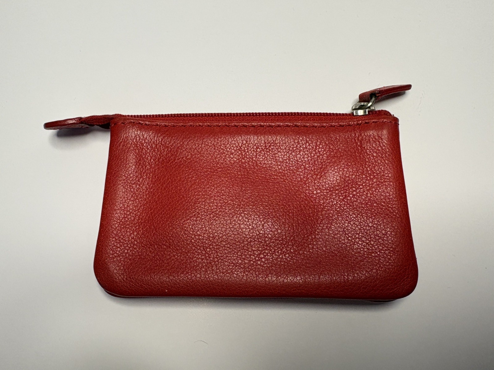 The Trend Red Leather Coin Purse Wallet Card Holder Pouch Zippered Change Case