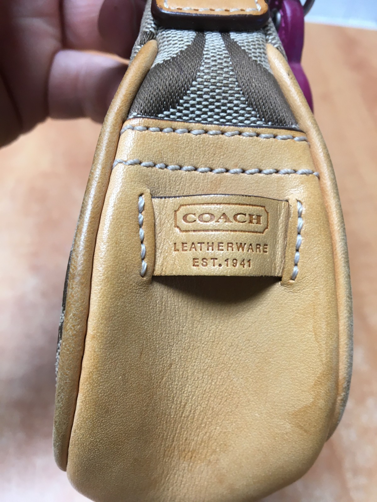 Coach Tan Demi Buckle Small Purse Logo Magnetic H3U-6362