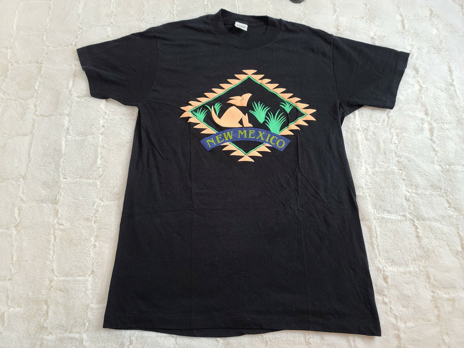 Vtg 80s Ched By Anvil Med New Mexico Vacation T-Shirt 3D Raised Graphic USA EUC