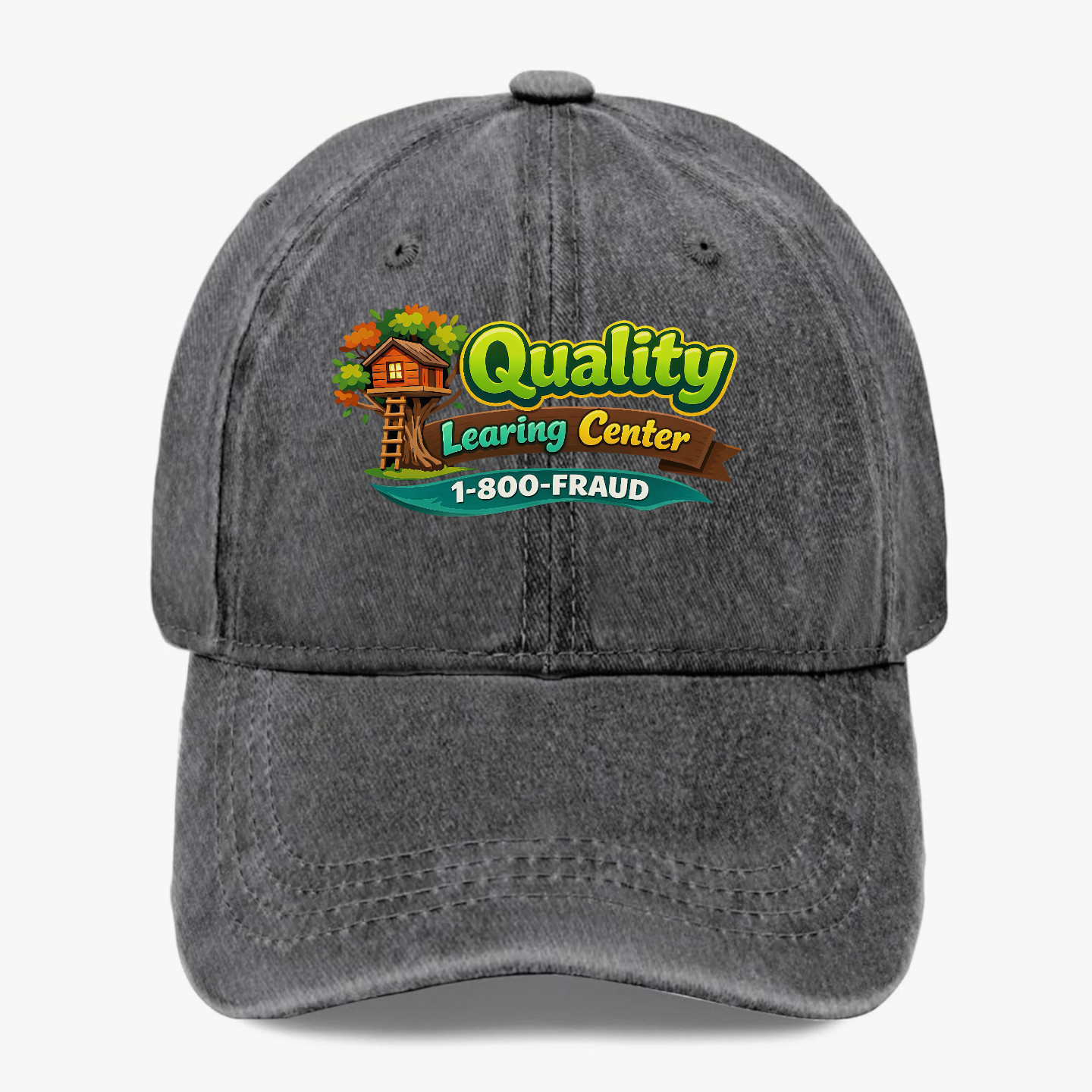 Funny Quality Learning Center Hat 1-800-FRAUD Satire Meme Cap Humor Gift