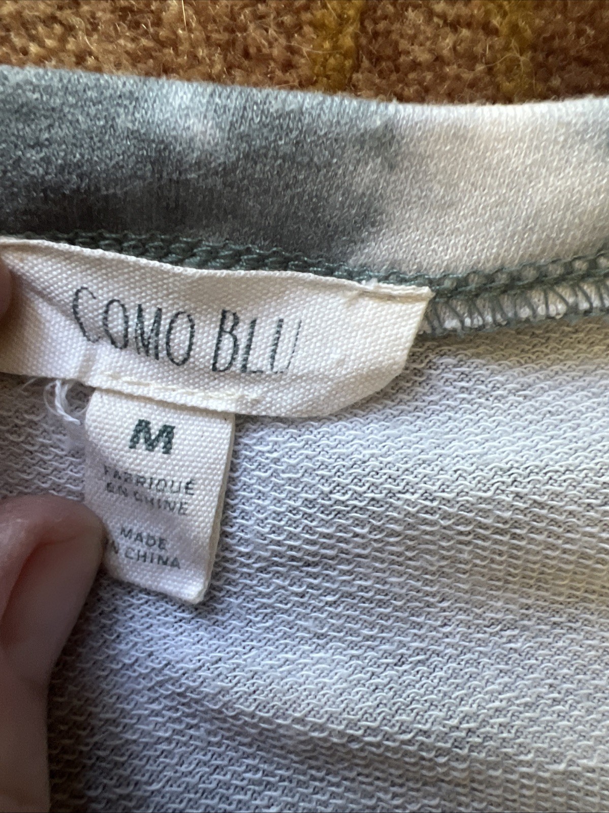 COMO BLU Tie Dye Gray White Pullover & Jogger Pants Matching Lounge Set Cozy M