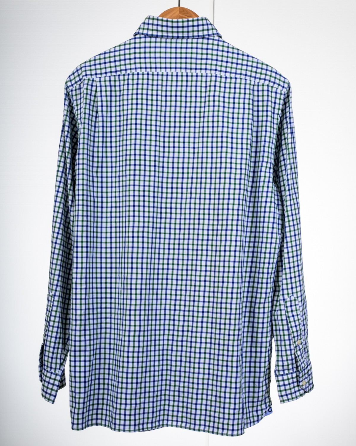 Cremieux Classics Men’s Large Slim Fit Green Blue Check Dress Shirt L 38