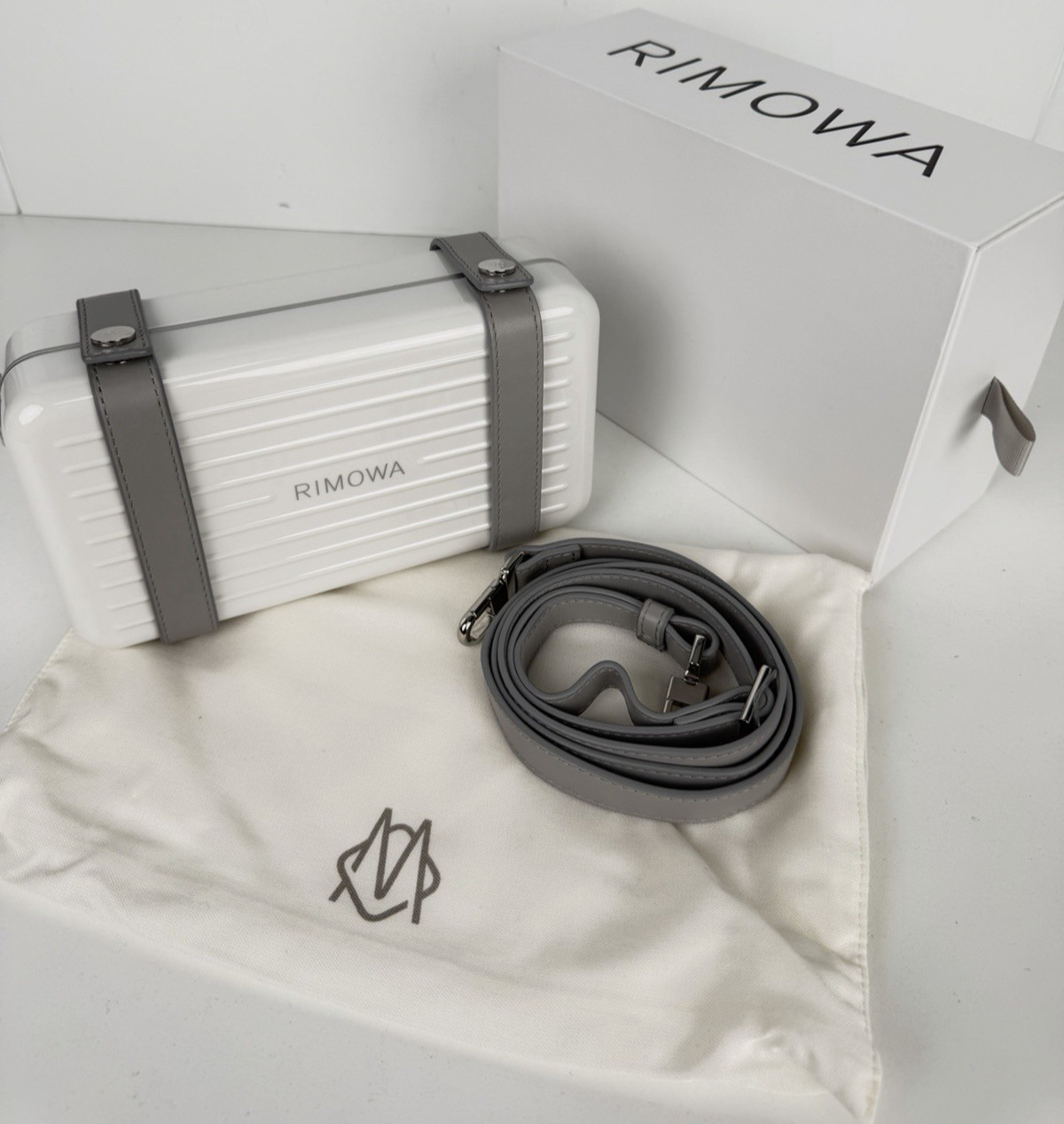 Rimowa Personal Polycarbonate Cross-Body Mini Bag in White S-08