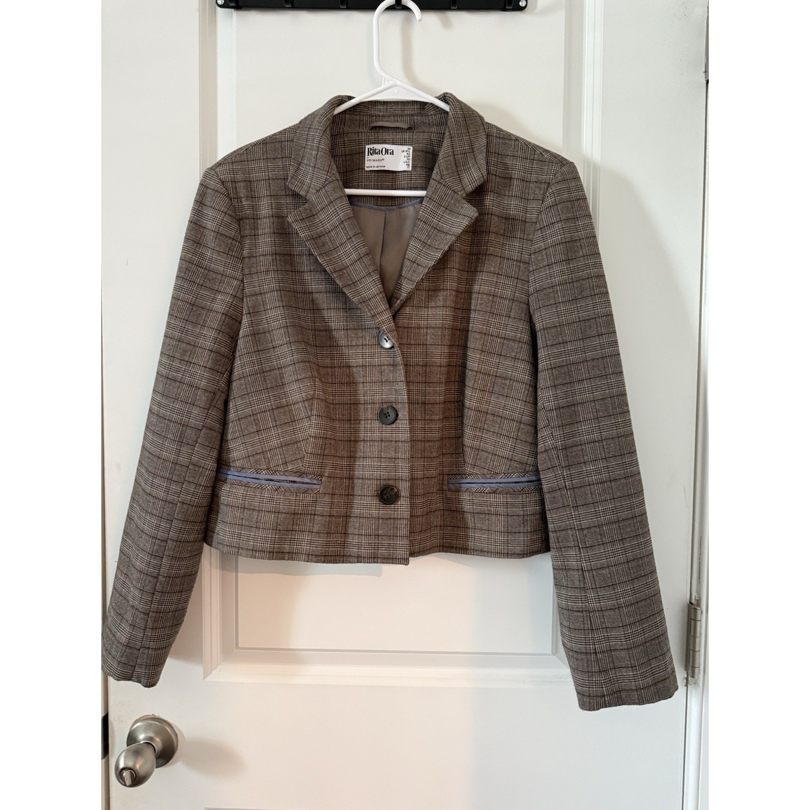 Rita Ora Plaid x Primark Cropped Blazer Women’s Size 10