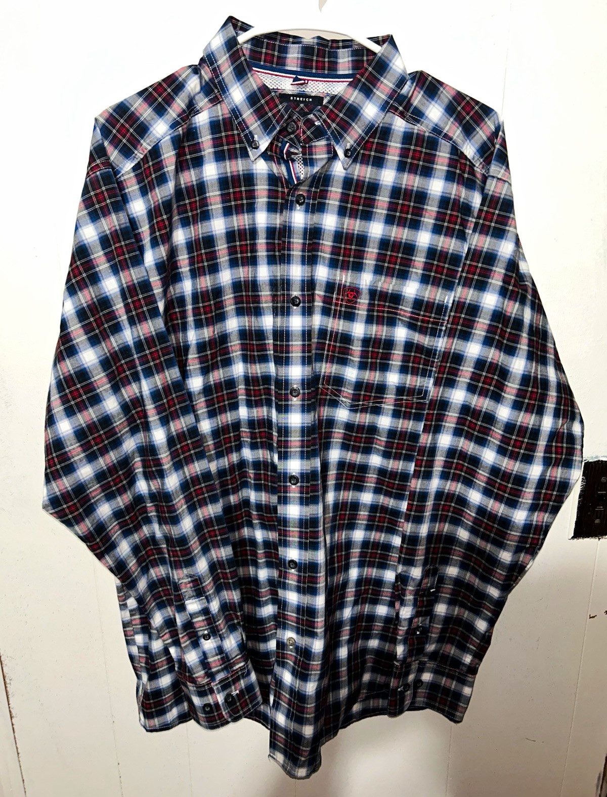 Ariat Pro Series Mens L/G Long Sleeve Stretch Plaid Button-Down Shirt