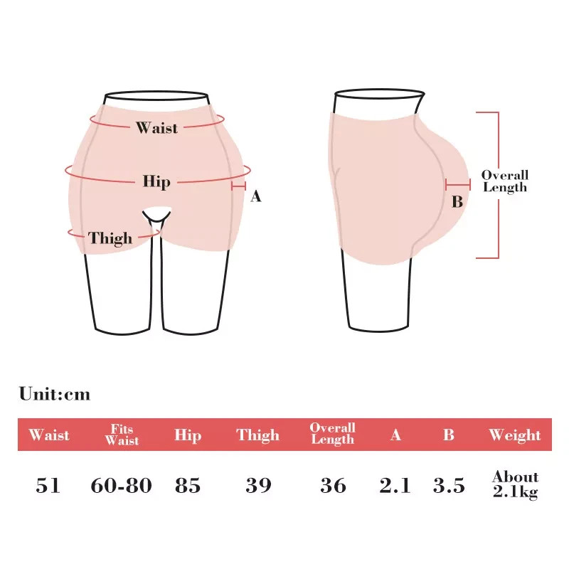 Crossdresser Realistic Silicone Panty Plump Hip Open-Crotch Pants Butt Shapewear