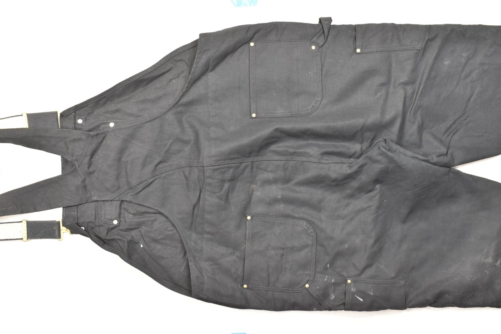 Carhartt 104393 Quilt Lined Loose Fit Duck Bib Overalls Black Size 2XL Regular