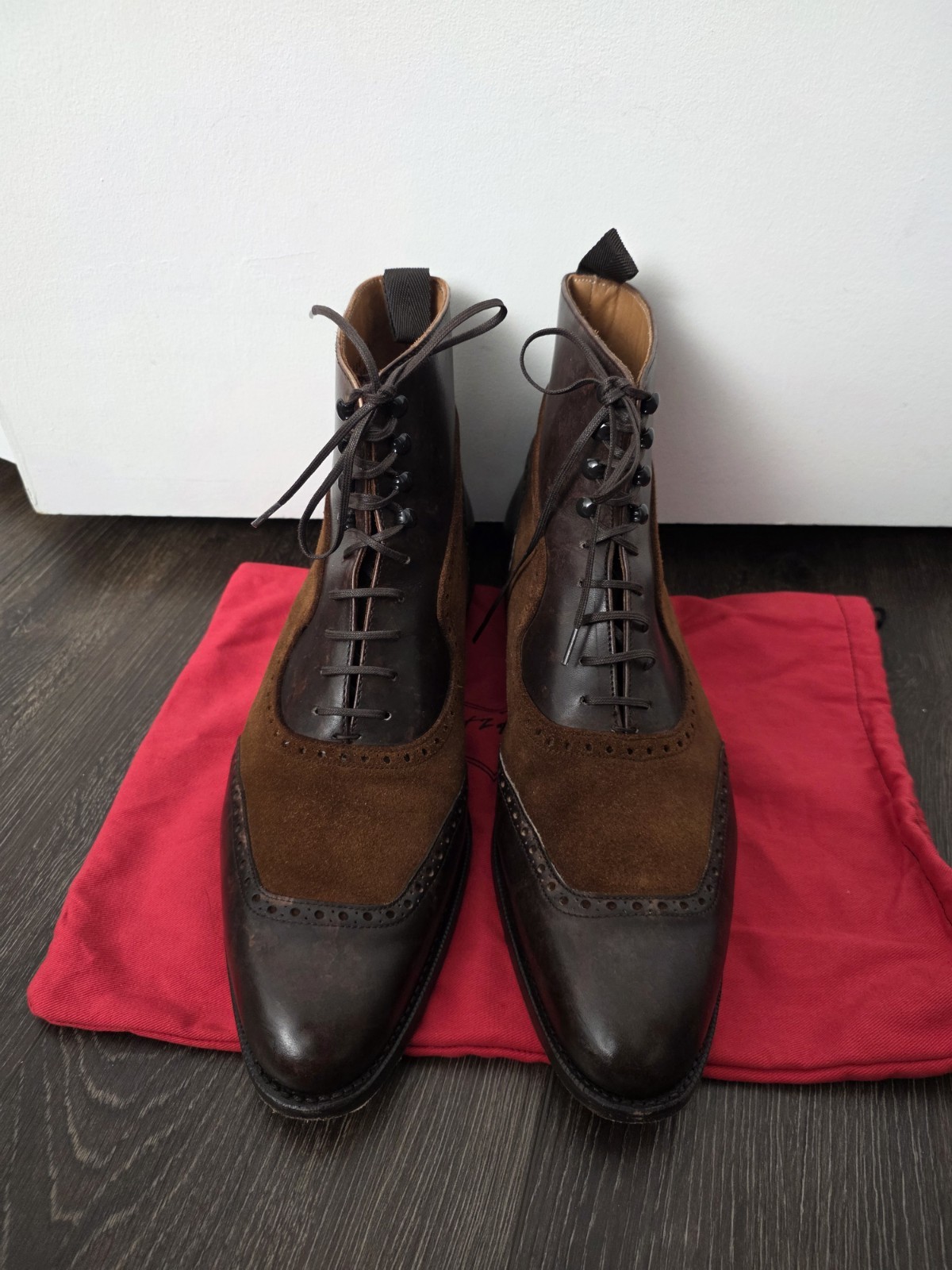 J.FitzPatrick Pinehurst Boots UK 10.5 E,US 11.5-12 Marble Patina Goodyear Welted