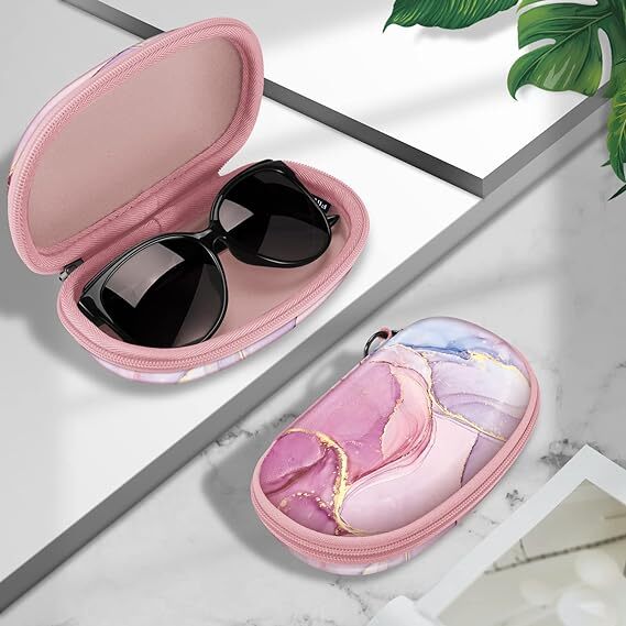 Sunglasses Case with Carabiner, Hard Shell Shockproof Sport Glasses Case Cover