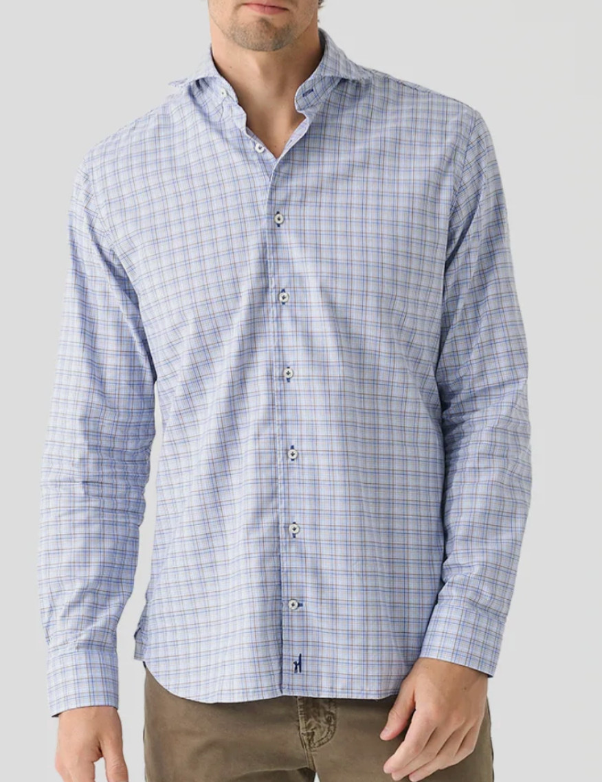 NEW JOHNNIE-O TOP SHELF MALIBLU SETH PLAID BUTTON DOWN SHIRT SZ L
