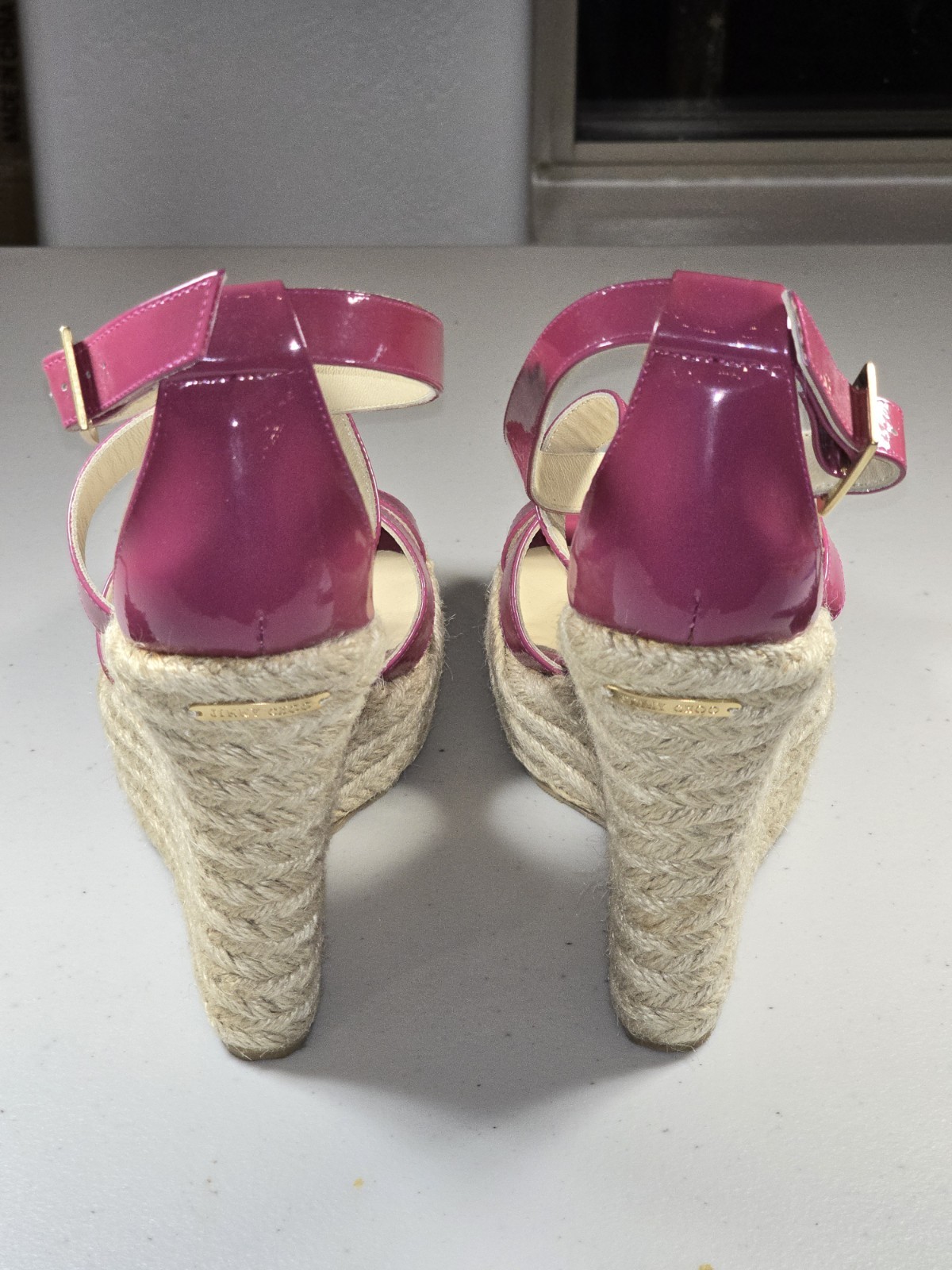 Jimmy Choo Hi Heel Wedge Sandal Pink Strap Size 39 New Other