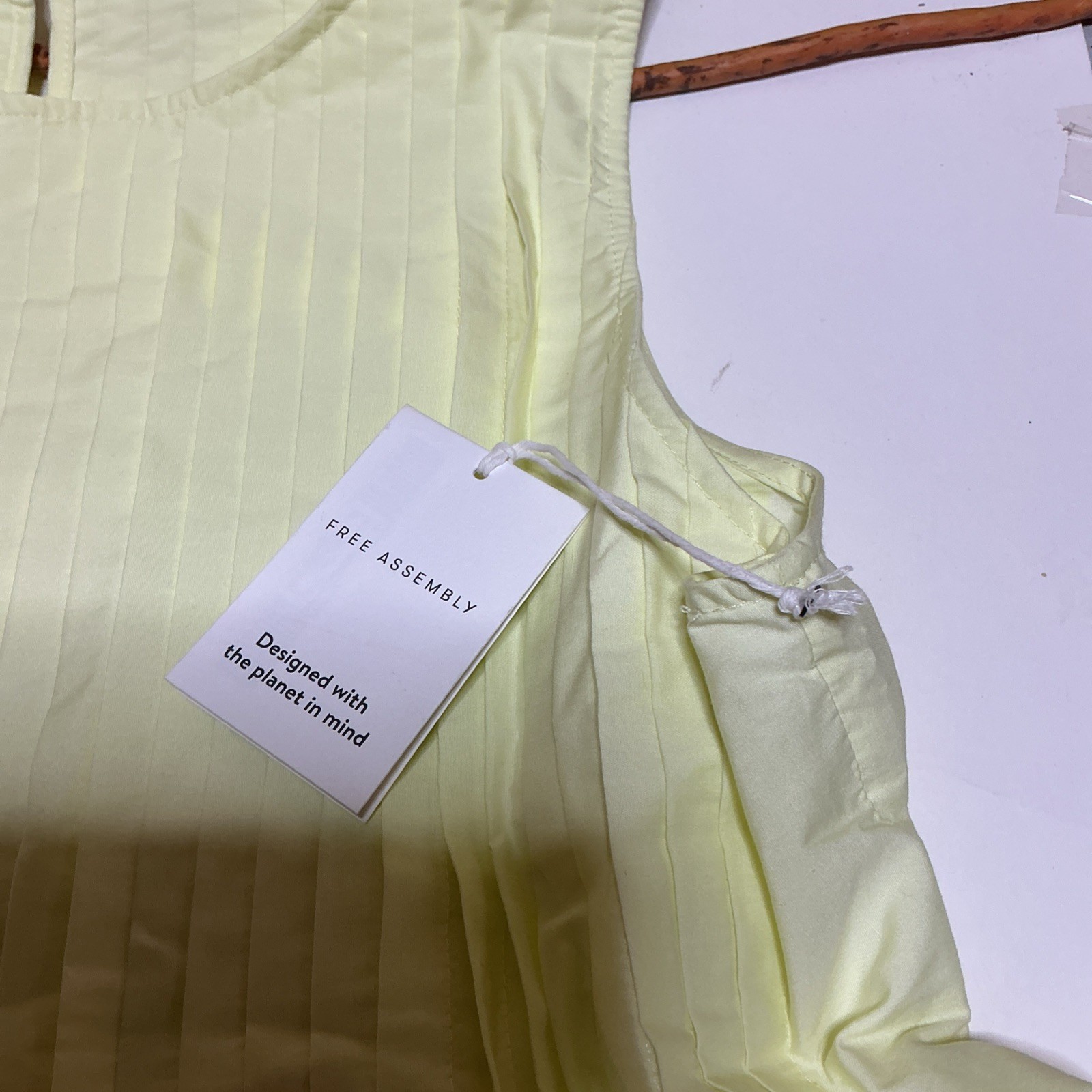 Free Assembly Womens Sleeveless Pleated Mini Dress Size M (8-10) Yellow Light#9