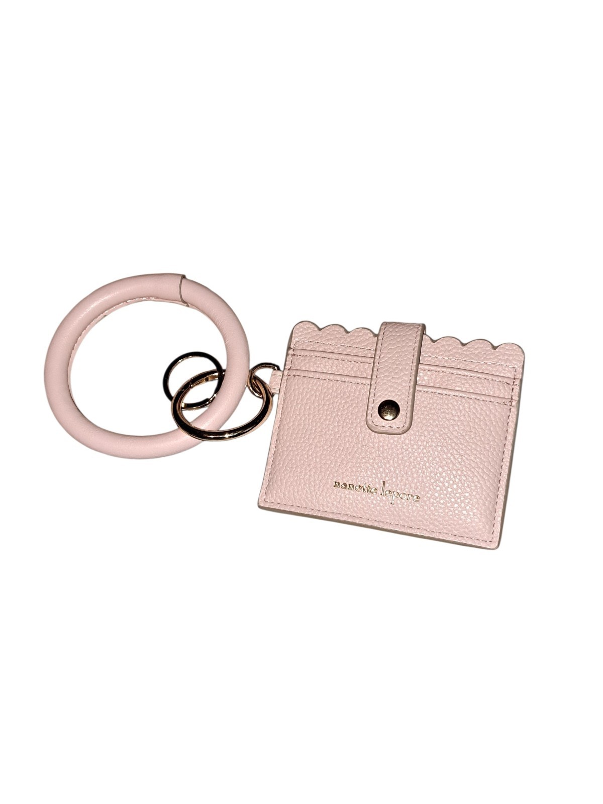 Nanette Lepore Hands-Free Cardholder Wallet Keyring Pink Bangle Wristlet