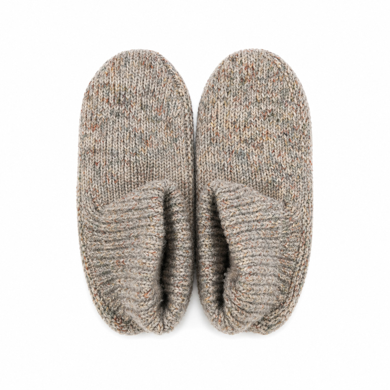 Bombas – Gripper Sherpa Lined Slipper – House Shoe Sock – Oatmeal Marl – Size S