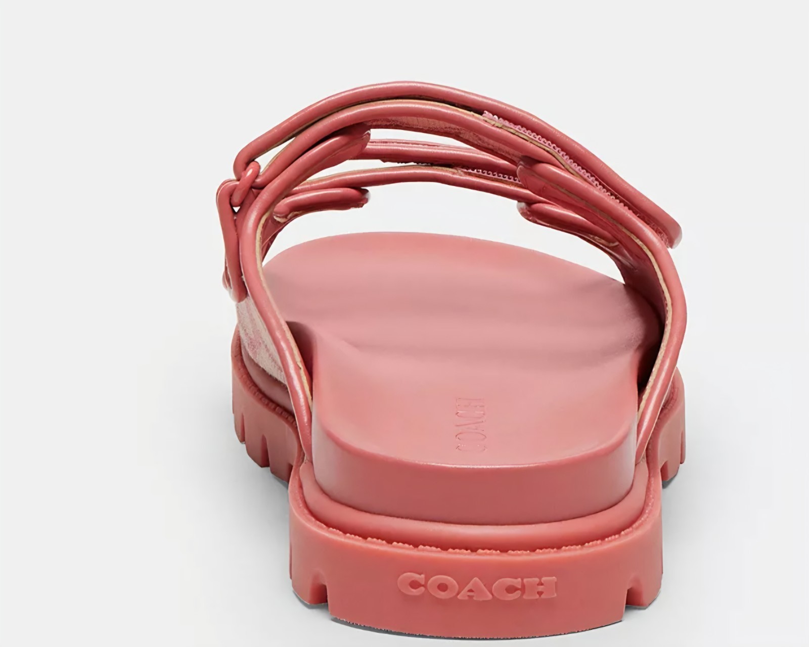 NWT Coach Woman Two Band Sport Slide In Signature Jacquard True Pink CBN29