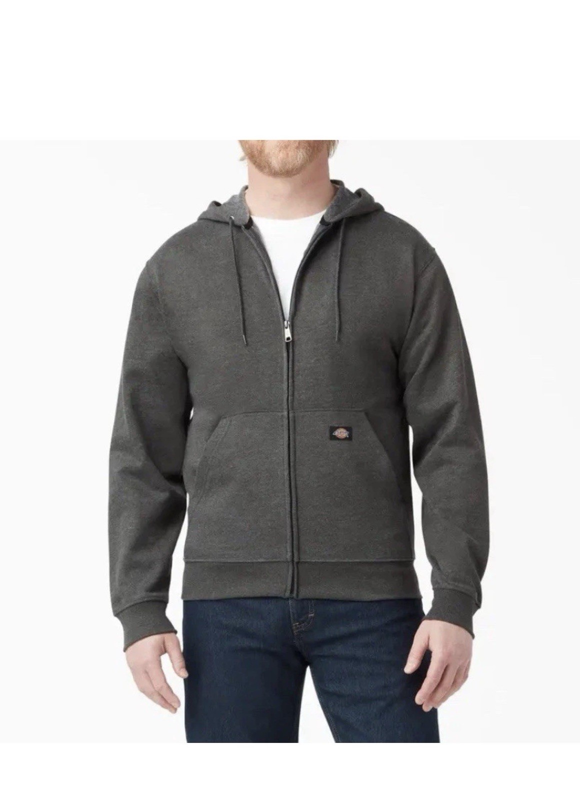Dickies Midweight Fleece Sz XL-T Full Zip Hoodie Sweatshirt TW291 DkHeather Gray
