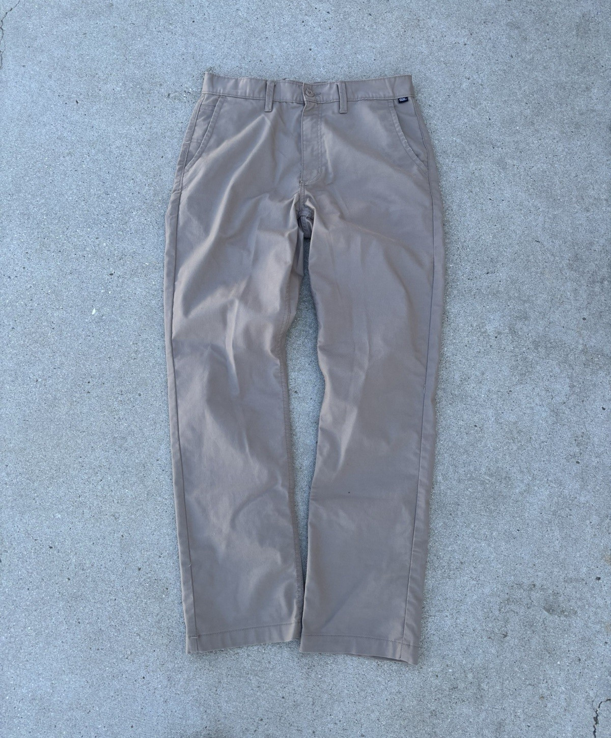 VANS Men’s Beige Twill Chino Pants 31W Cotton Blend Flat Front Pockets