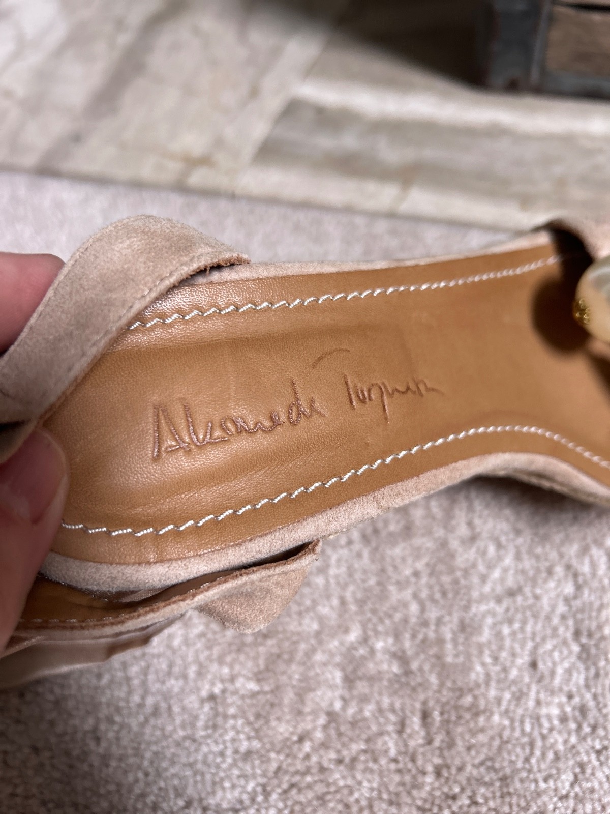 NEW $650 ALAMEDA TURQUESA Shell Wedge Espadrille Sandals – Sand – EU 39 / US 8.5