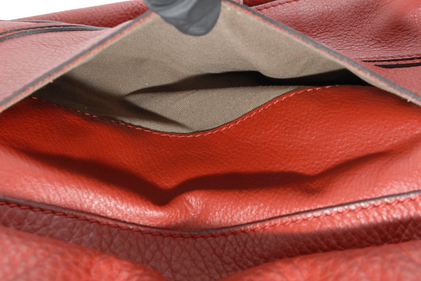 Chloe Marcie Shoulder Hand Bag Leather Red