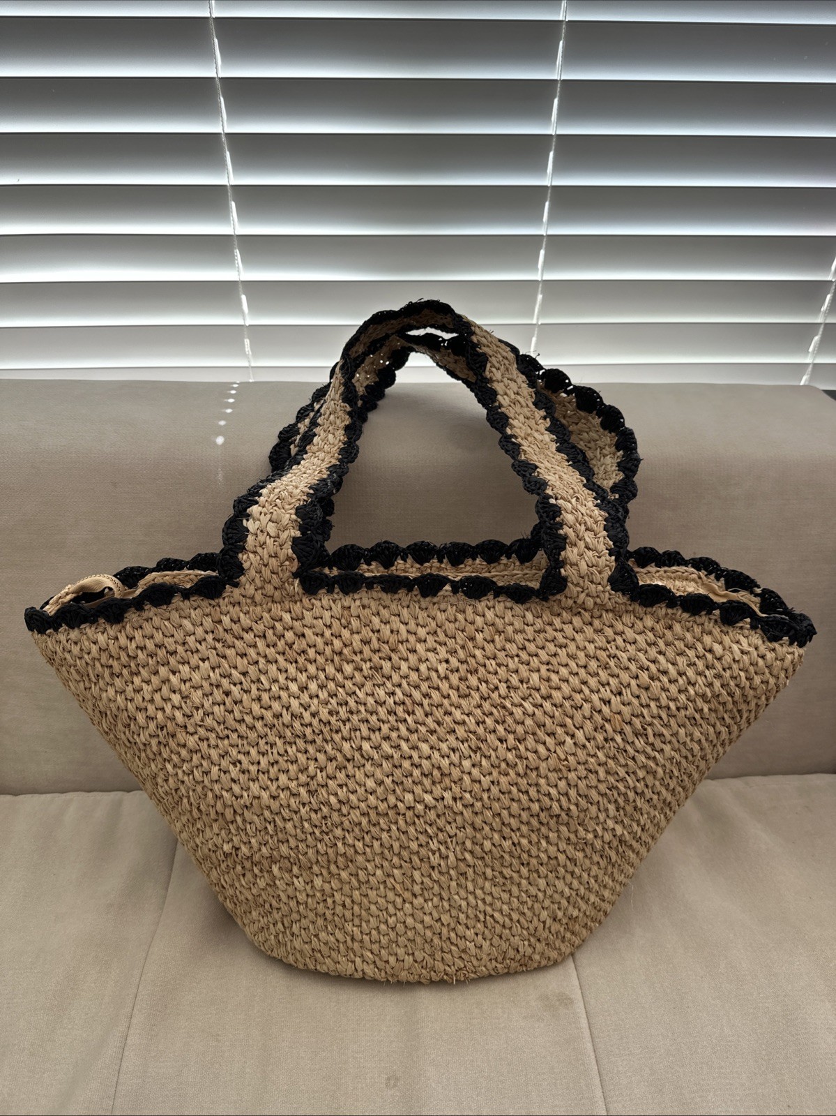 Kate Spade New York x Target Raffia Bow Tote Bag Natural New With Tags In Hand