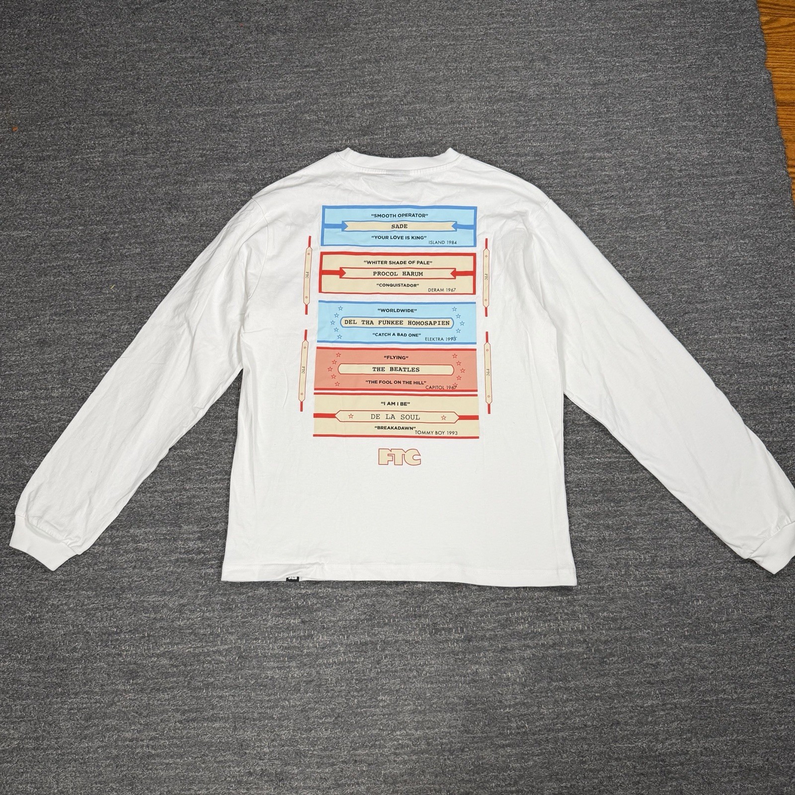 FTC Skateboard Shirt Men Medium Tee Juke Box Sade De la Soul Beatles Skater