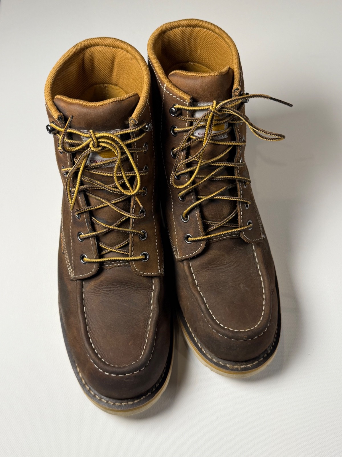 Carhartt waterproof 6″ CM6095 wedge boots steel shank size 10 1/2M excellent
