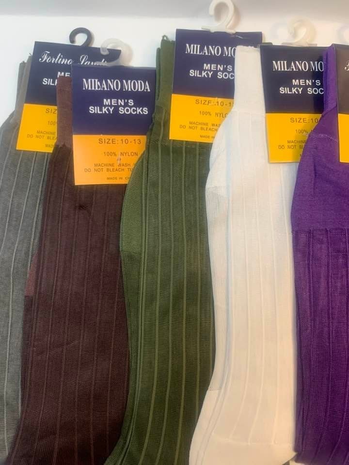 Men’s Sheer Dress Socks Silky Feel