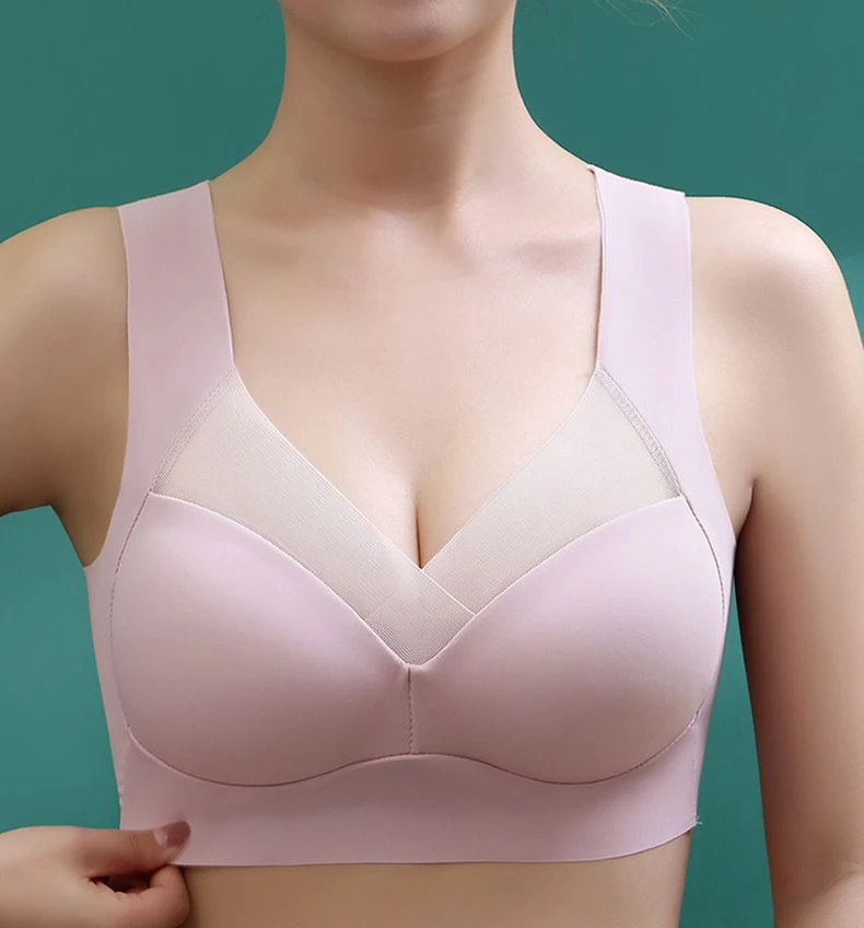 Seamless Ice Silk Sports Bra Wireless Large Size Comfort Vest Bralette 3 Pcs