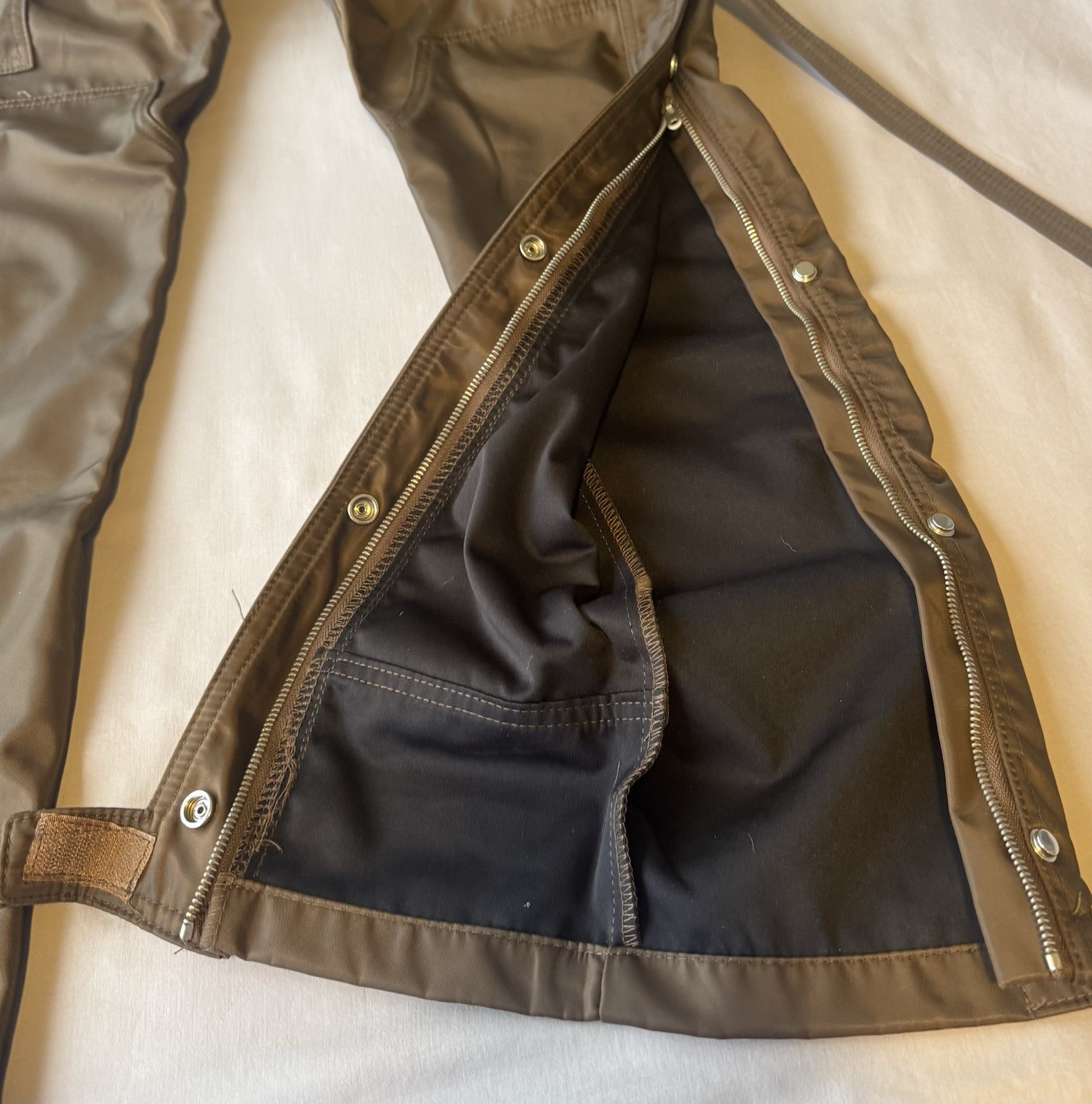 MNML Brown Snap Button Cargo Pants Draw String Waist 30/31 Small