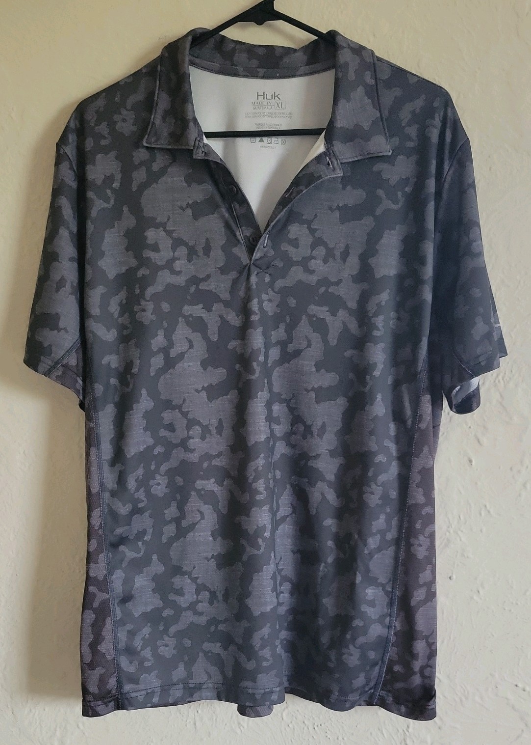 Huk Icon X Running Lakes Polo Volcanic Ash Size XL Fishing Gear UPF 50+ Golf