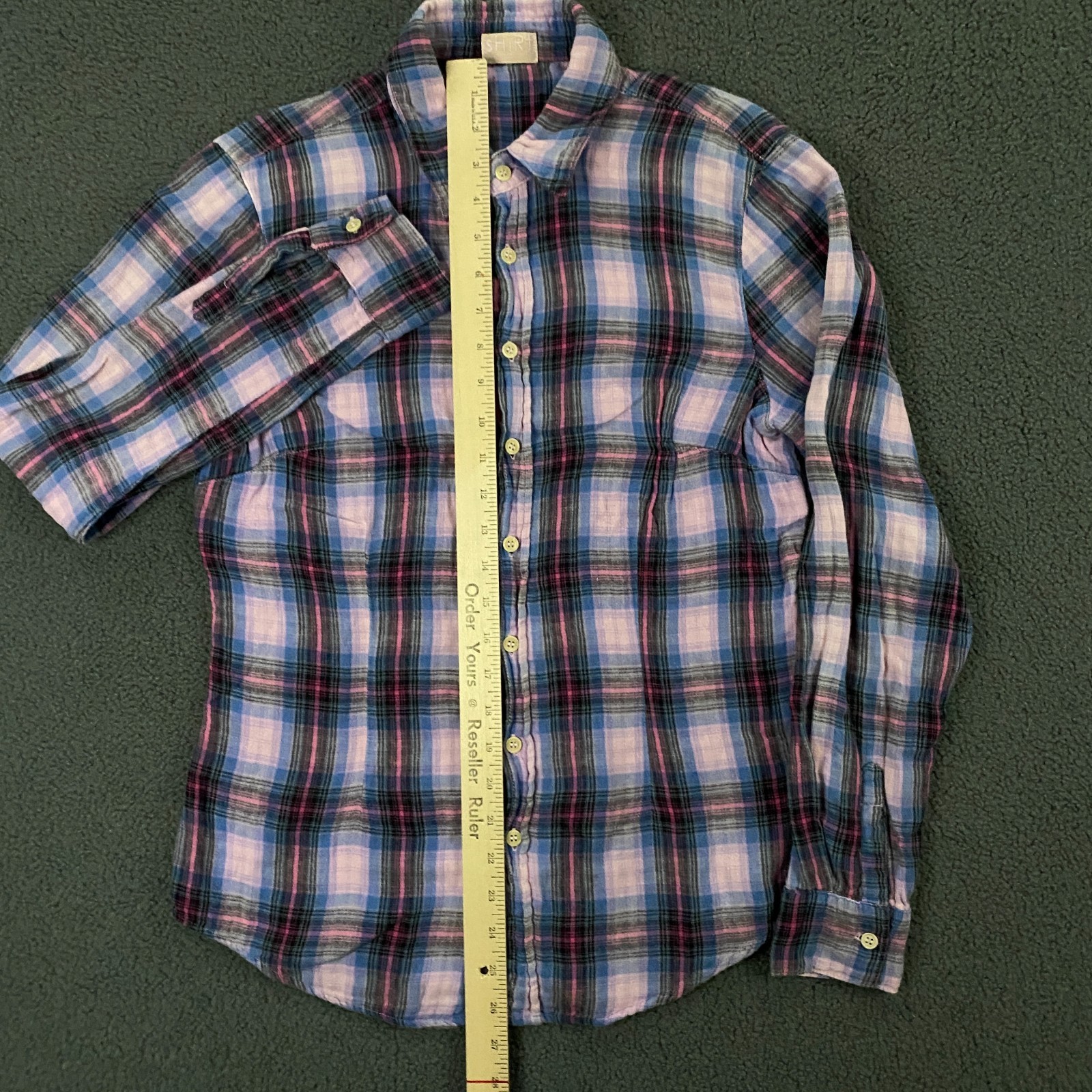 CP Shades Shirt Womens Small Double Layer Weave Cotton Plaid Button Up