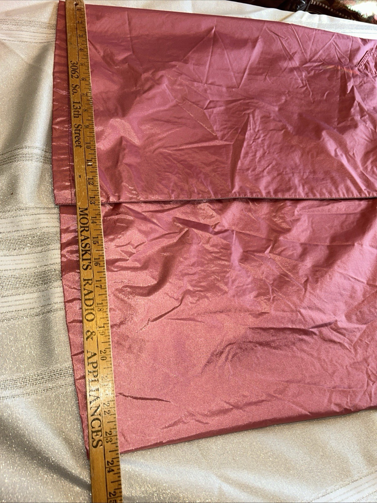 Vintage 60s Long Nylon Rubber Backed Trench Coat Pink Gray Women’s Size 20 1/2