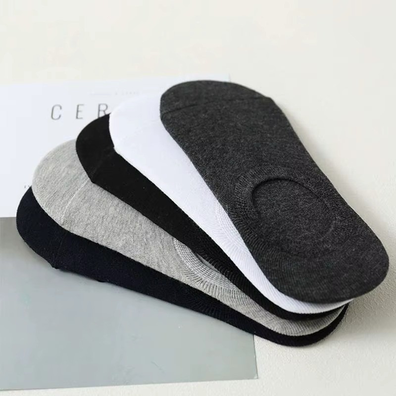 5 Pairs Men Invisible Boat Socks Cotton No Show Ankle Sock Slippers AntiSlip Lot
