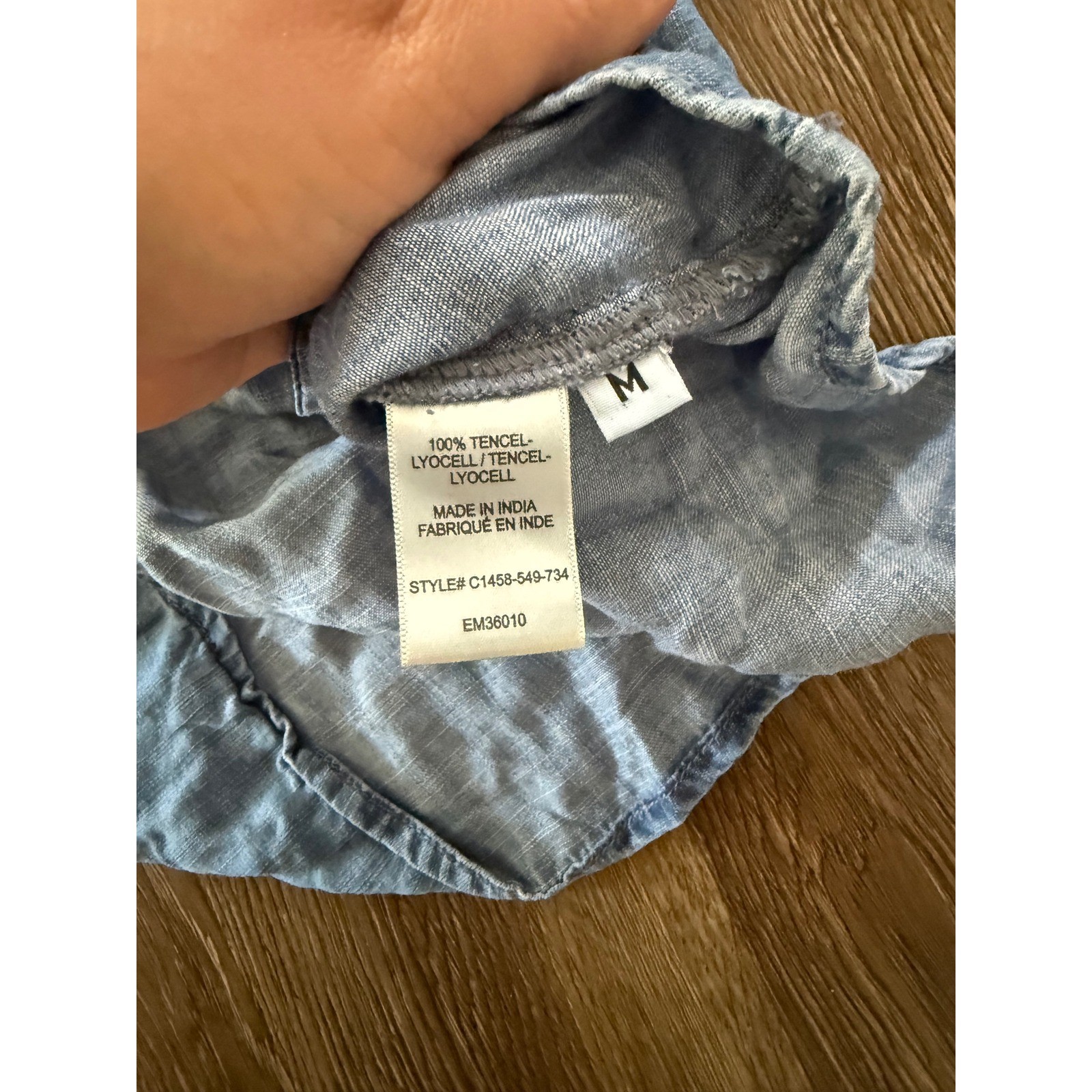 Cloth & Stone Womens One Shoulder Ruffle Chambray Top Blue Tencel Lyocell Medium