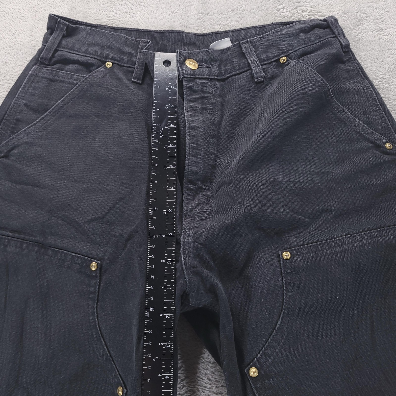 VTG Carhartt Pants Mens 32×34 Black B01 Double Front Carpenter USA Workwear