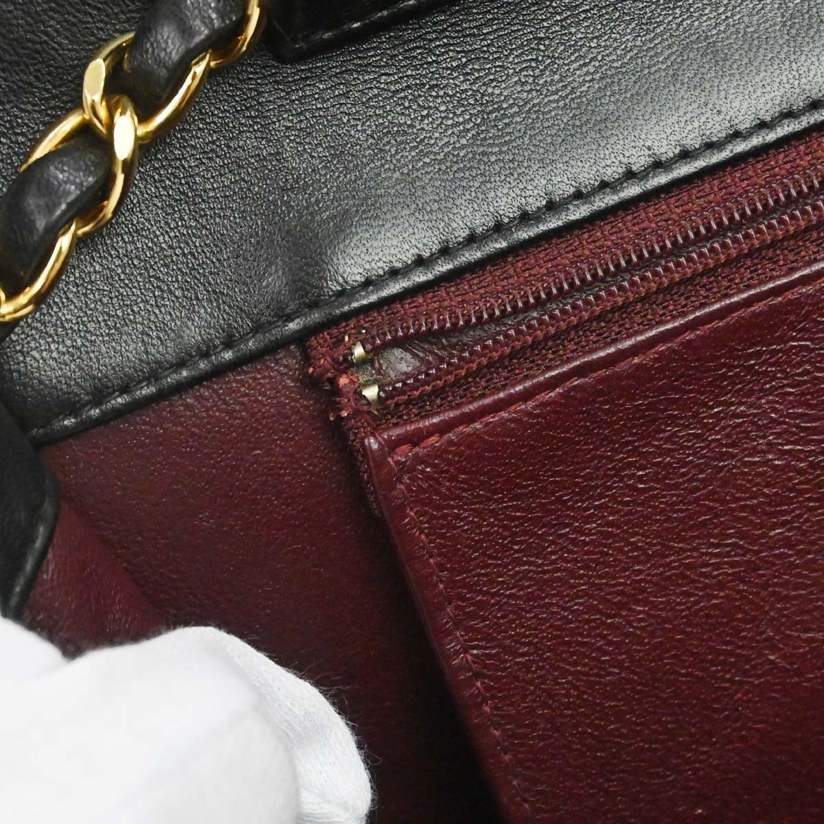 Chanel Black Lambskin Pushlock Medium Half Flap Shoulder Bag 188065