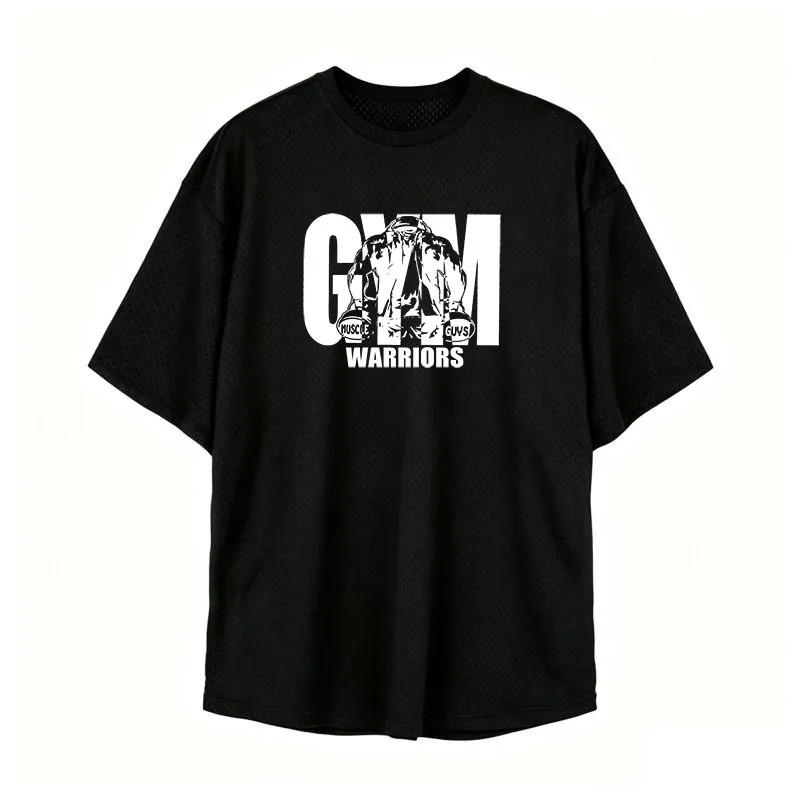 Oversized Loose Men’S Casual Sport T-Shirt Gym Bodybuilding Fitness Short Sleeve