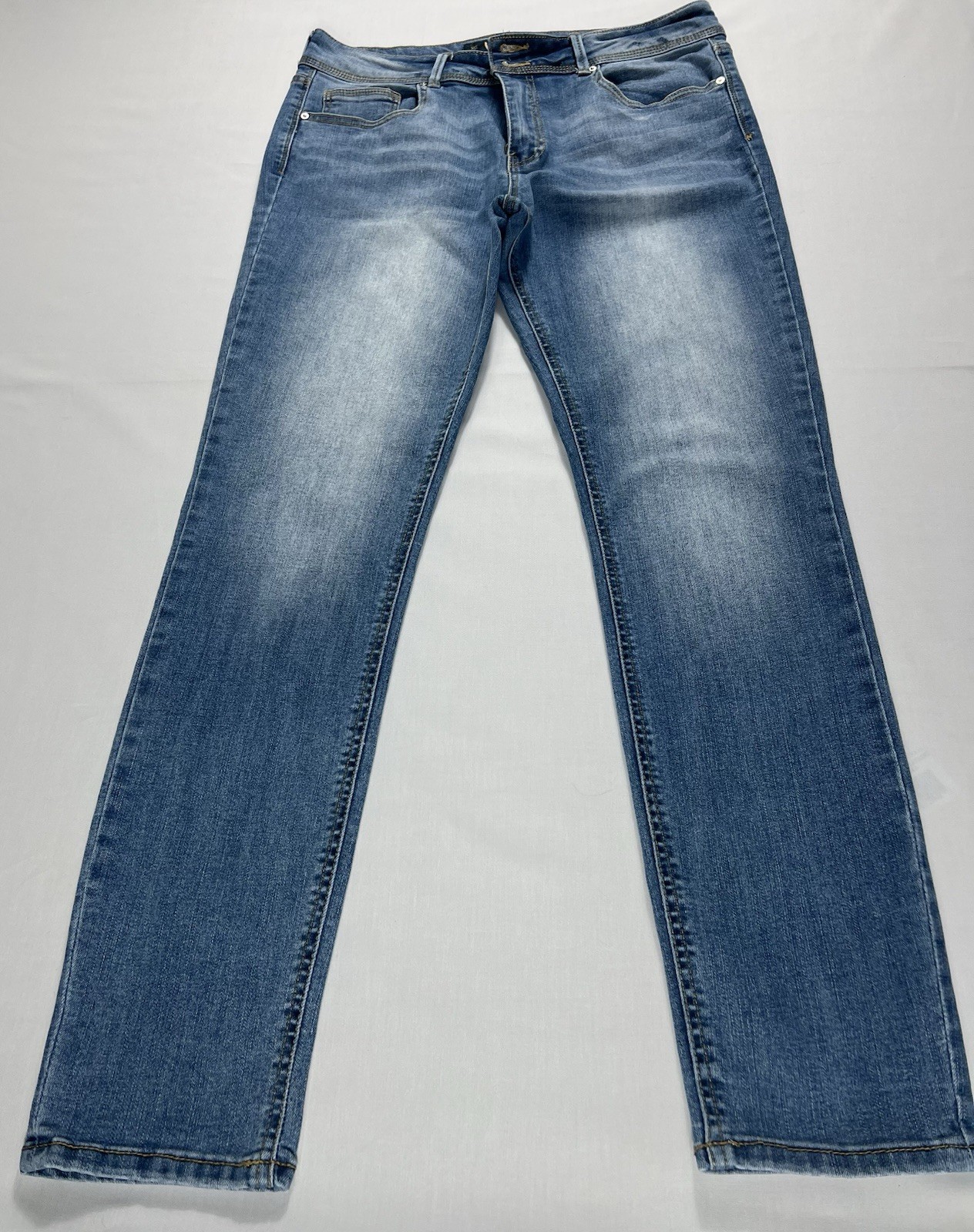 Indigo Rein Women’s Slim Fit Straight Leg Blue Denim Jeans Size 15 Pockets