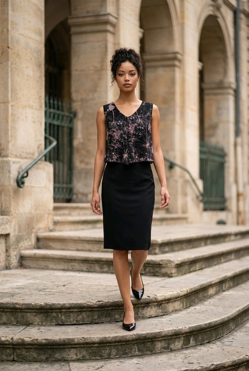 Phase Eight Black Floral Overlay Pencil Dress uk 18 Elegant Occasion Midi Dress