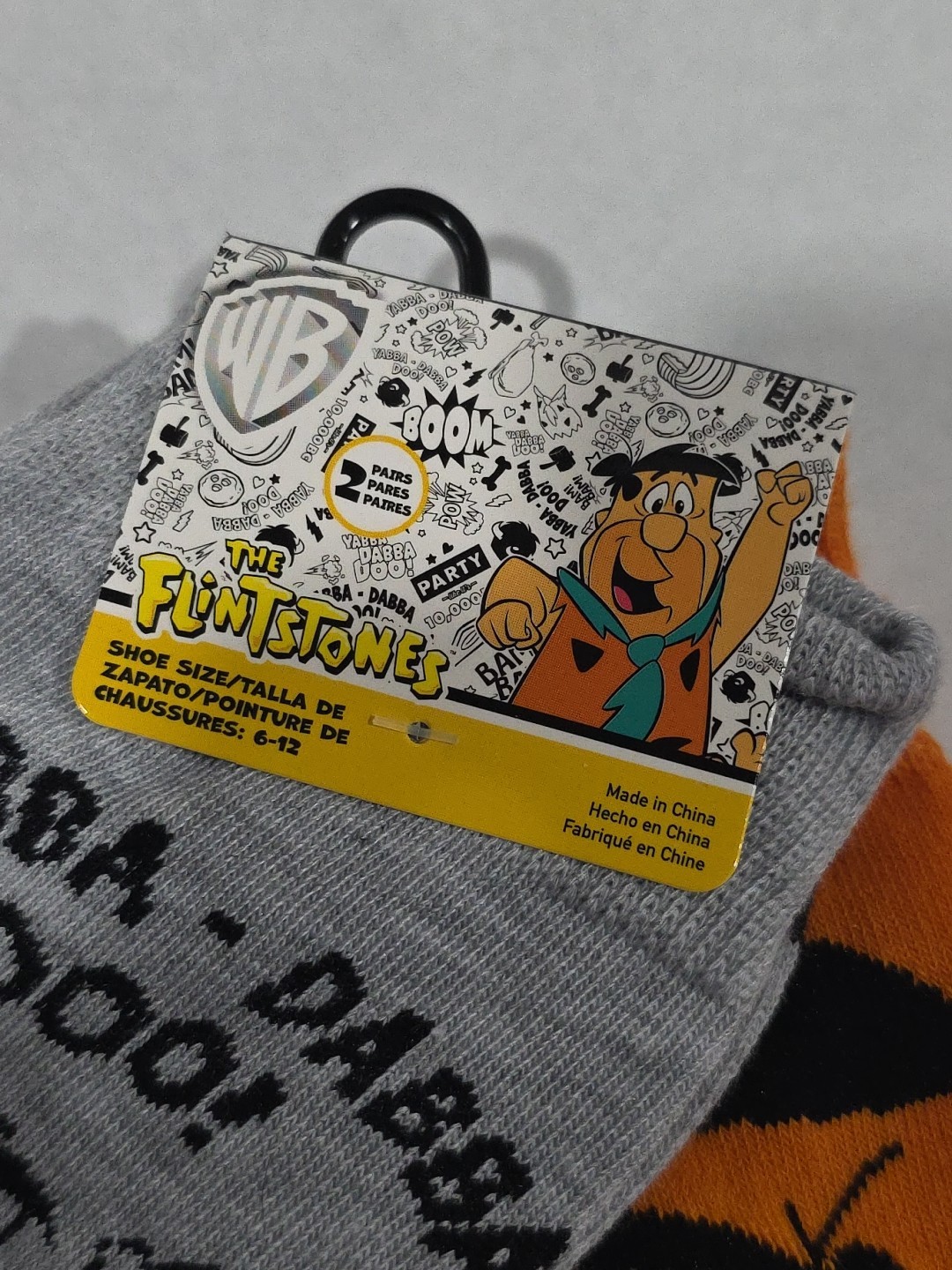 Fred Flintstone Men’s Cartoon Print Novelty Socks 2 Pairs Fits Sizes 6-12 NWT