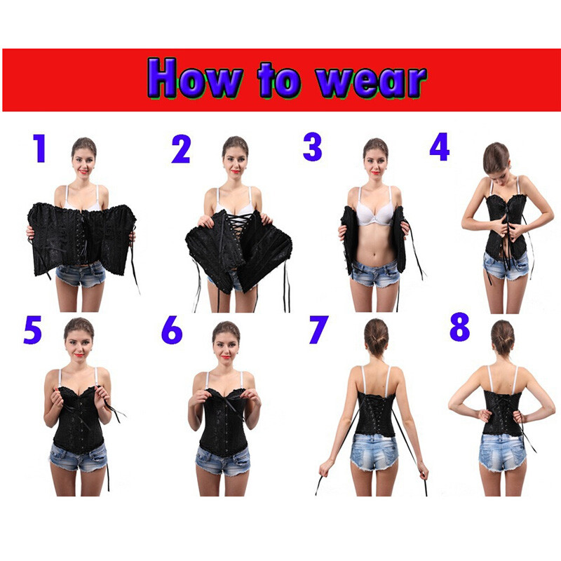 Women’s Corset Bustier Basque Lingerie Overbust Party Costume Plus Size Top