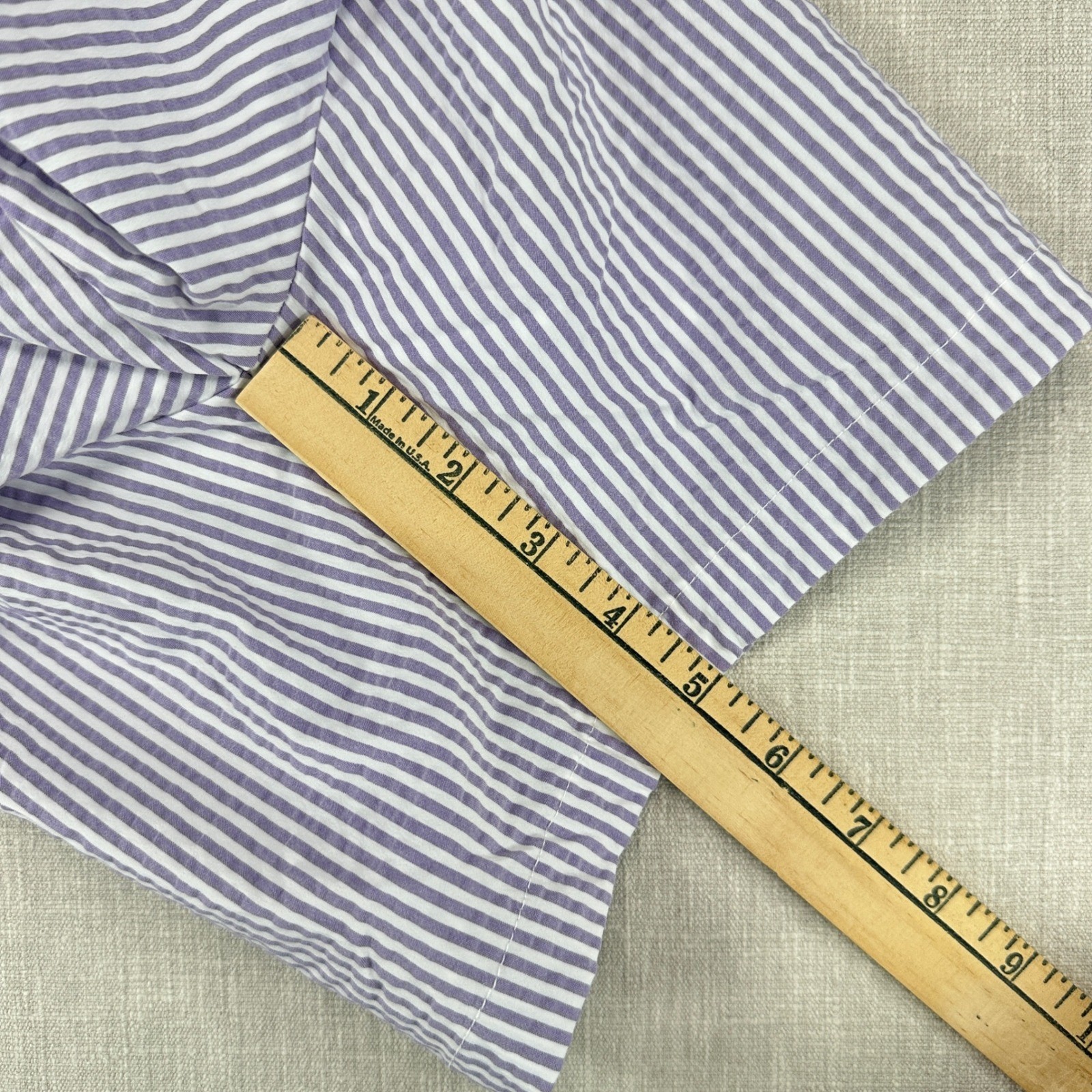 Haspel Swim Trunks Mens Medium Purple Seersucker Striped Beach Shorts NWT