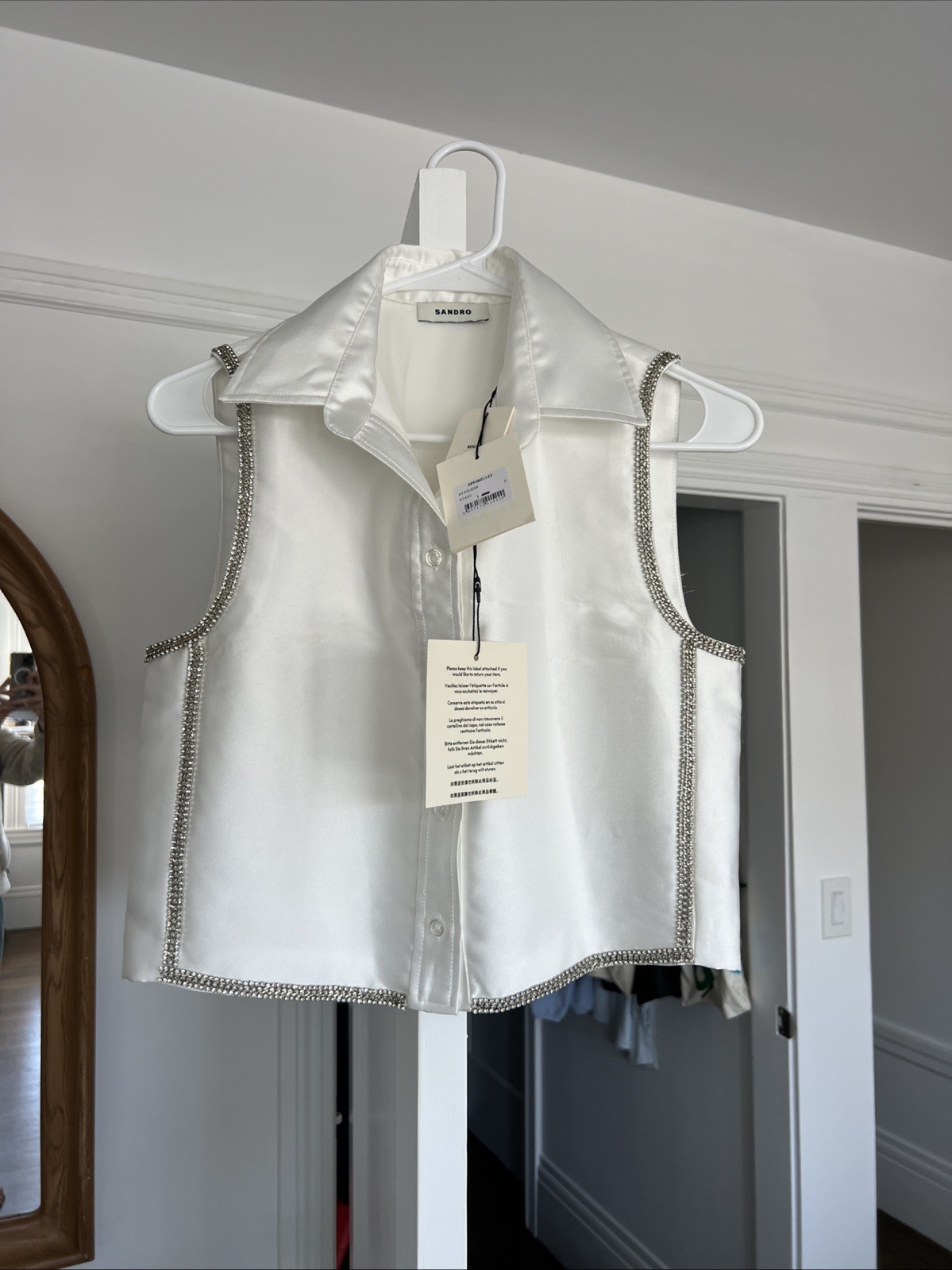 Sandro Sleeveless Twill Shirt Size 0