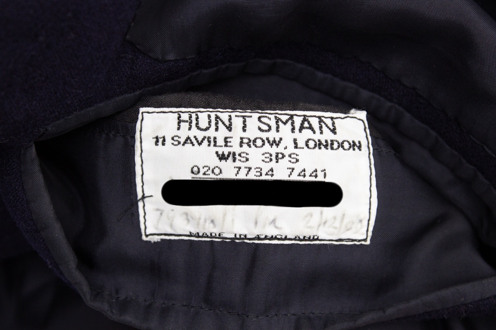 Huntsman Savile Row Bespoke Flannel Wool Navy Double Breasted Blazer Jacket
