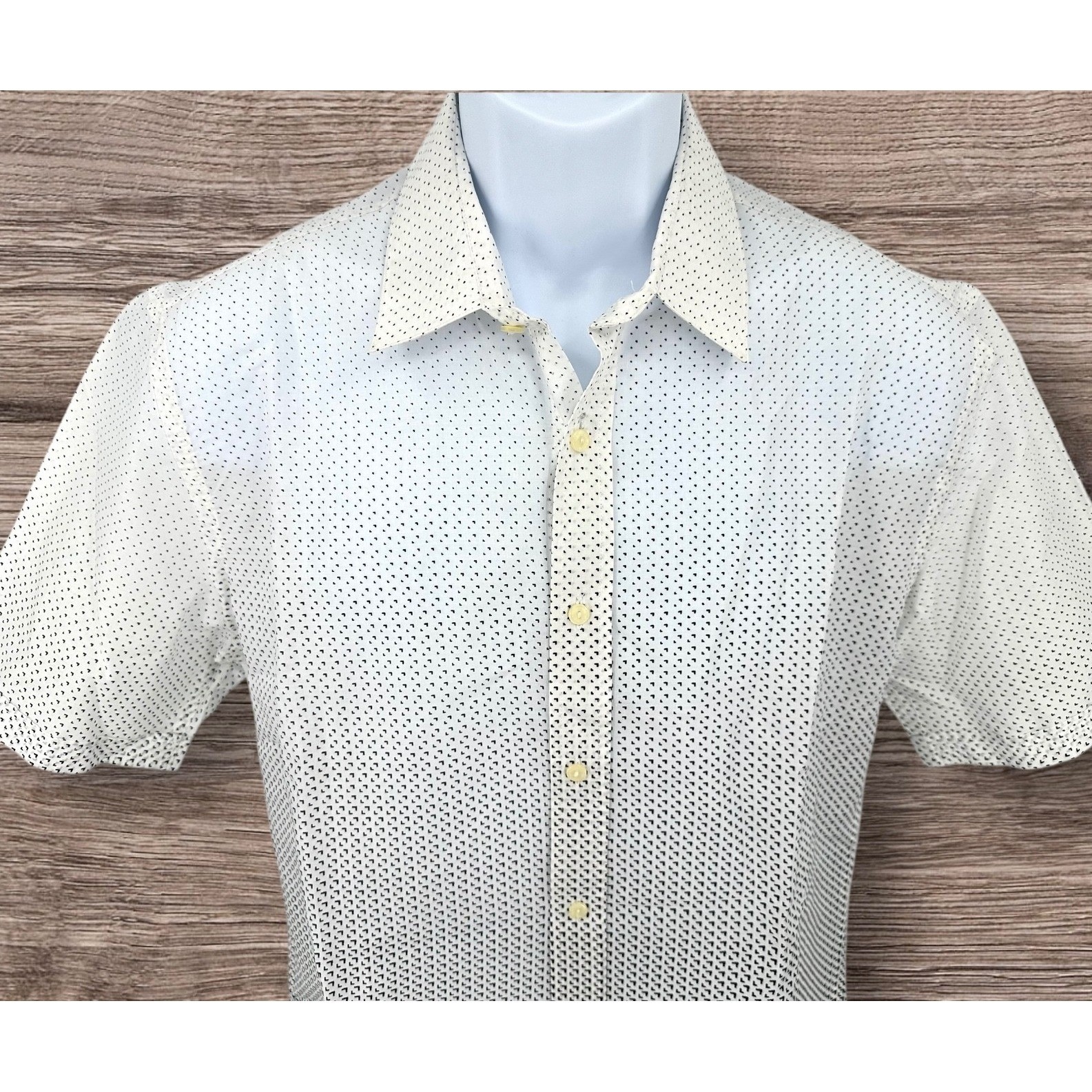 NEW 7 DIAMONDS White Mind Mischief Ombre Short Sleeve Shirt Men’s Medium