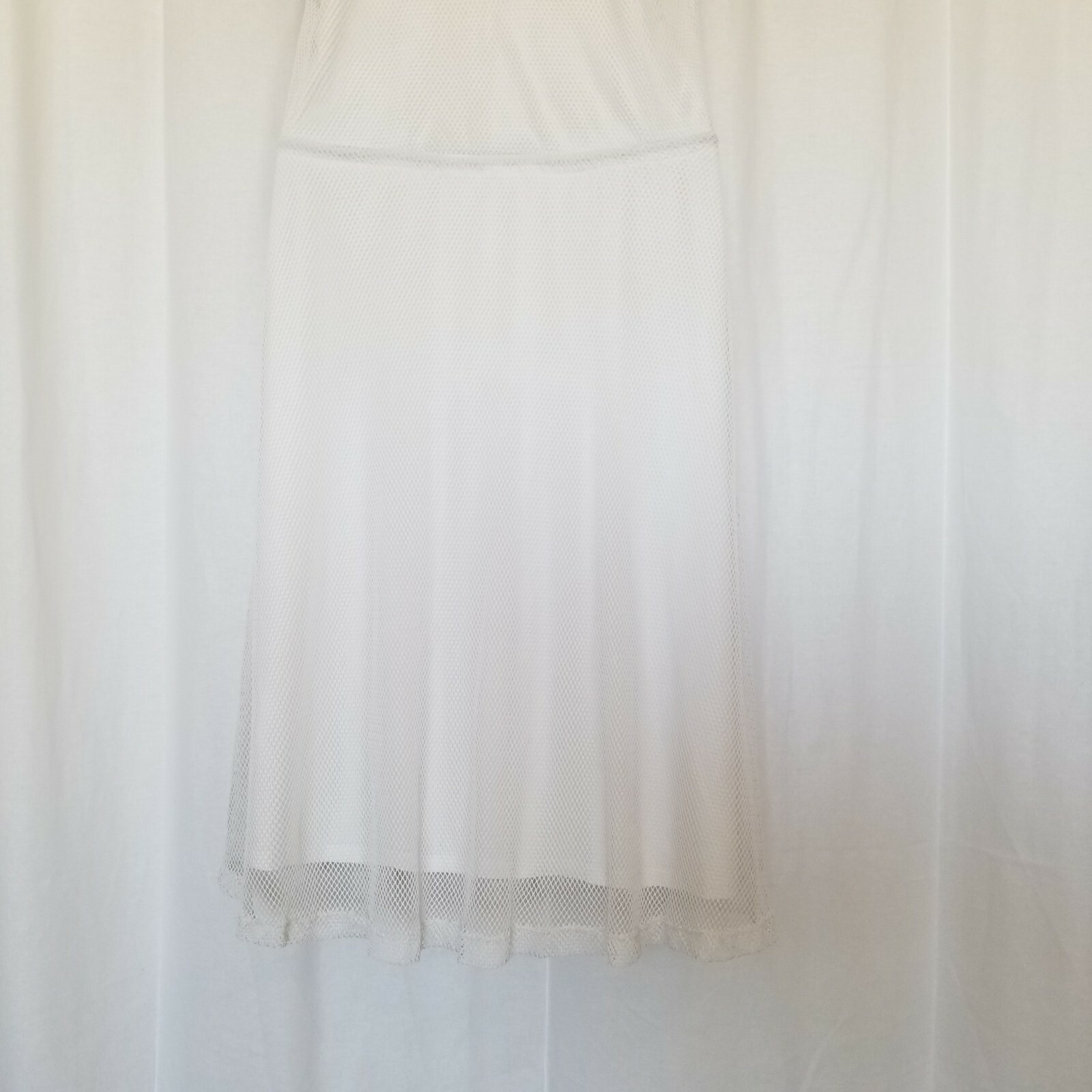 Hunter Target Women Dress White Mesh A-Line Racerback Sleeveless Tank Zip Sz S