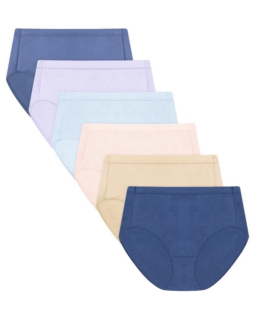 Hanes Womens Tagless Brief 6-Pack Pure ComfortSoft Waistband Sz 6/M❗️No Tag