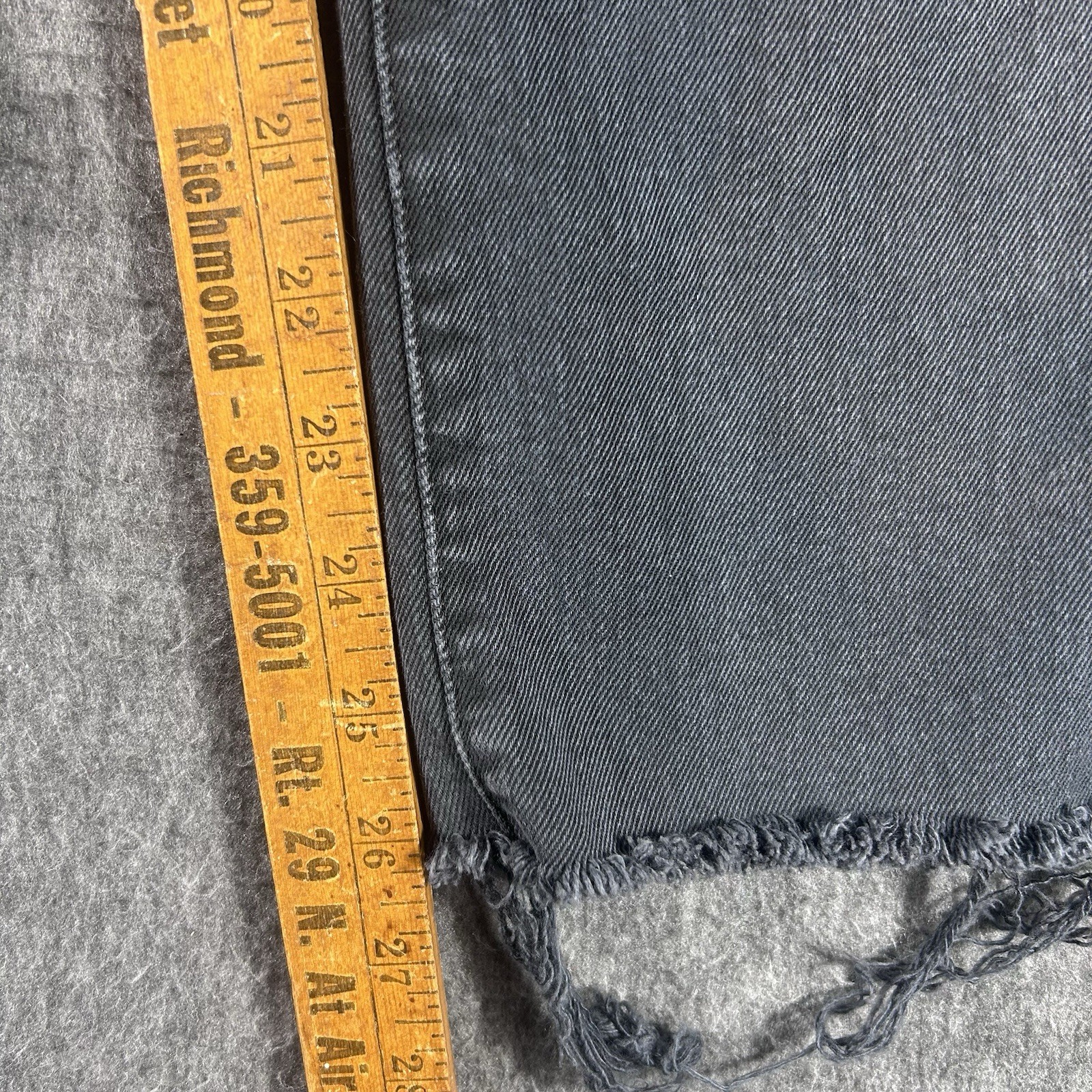 Frank & Eileen Washed Black Cork Everyday Denim Straight Leg Jeans Sz 28 Raw Hem