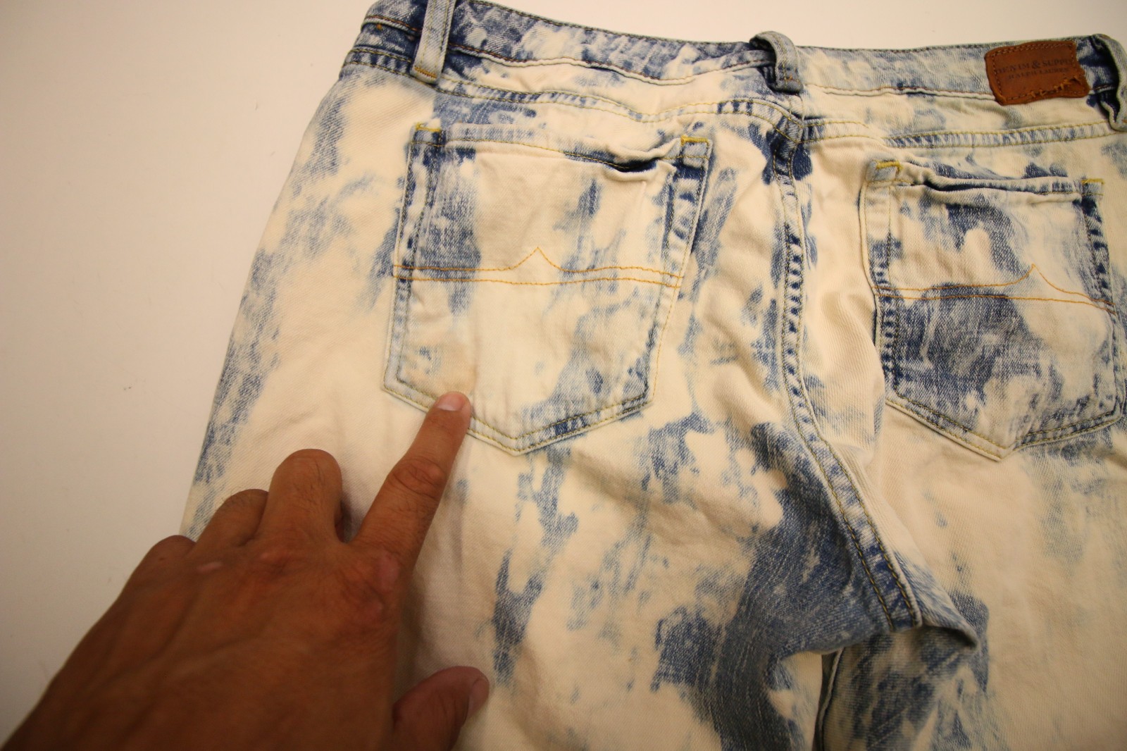 Denim & Supply Ralph Lauren Bleached Skinny Jeans Womens 32 34″Waist STAINS READ