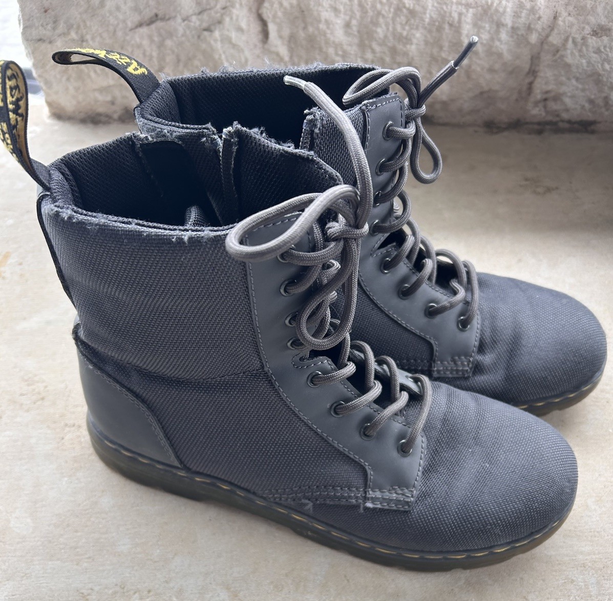 Dr. Martens Women’s Zipper And Lace Up Boots Grey Size 7